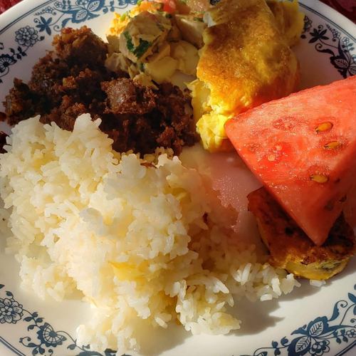foodie A traditional plate of Filipino food.
